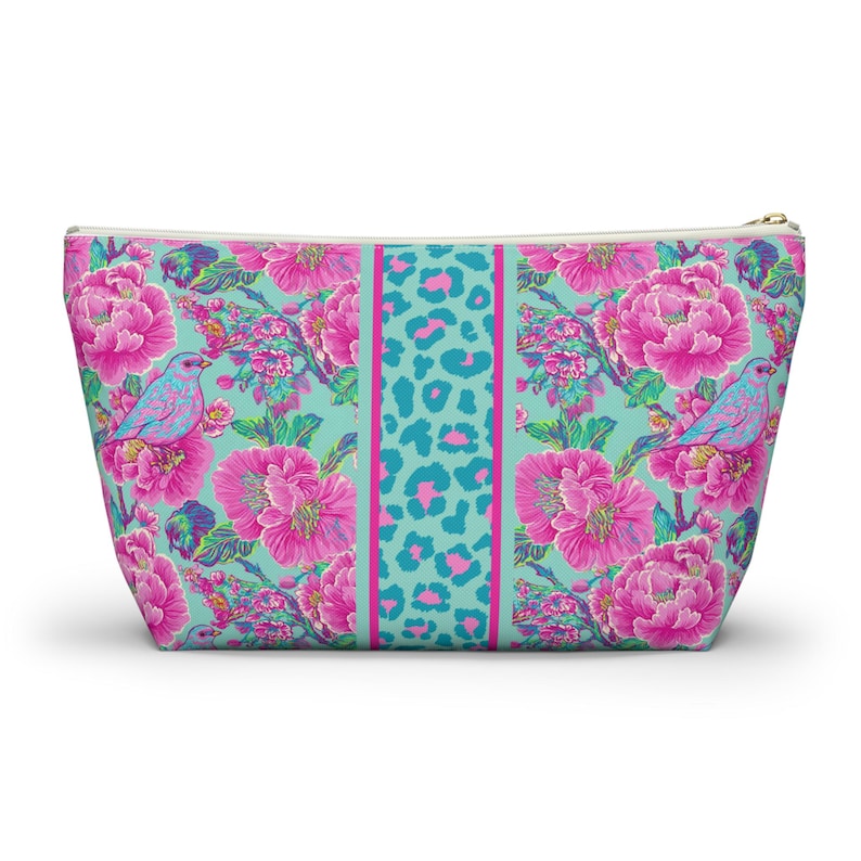 Mahjong Tile Bag for Mah Jong Gift Tile Storage Bag Game Night Bag, Mahjong Gift, Mahjong Tile Pouch, Tile Organizer, Birdie Blossom image 3