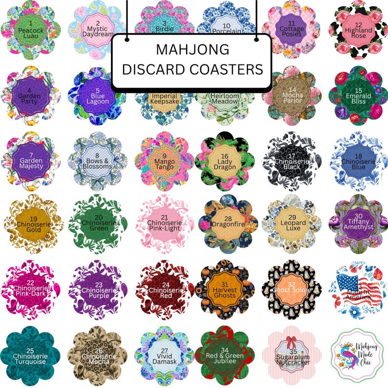 Mahjong Discard Coaster – Tile Discard Holder for Clear Play | Last Tile Discarded | Mahjong Table Accessory - Discard Disc image 1