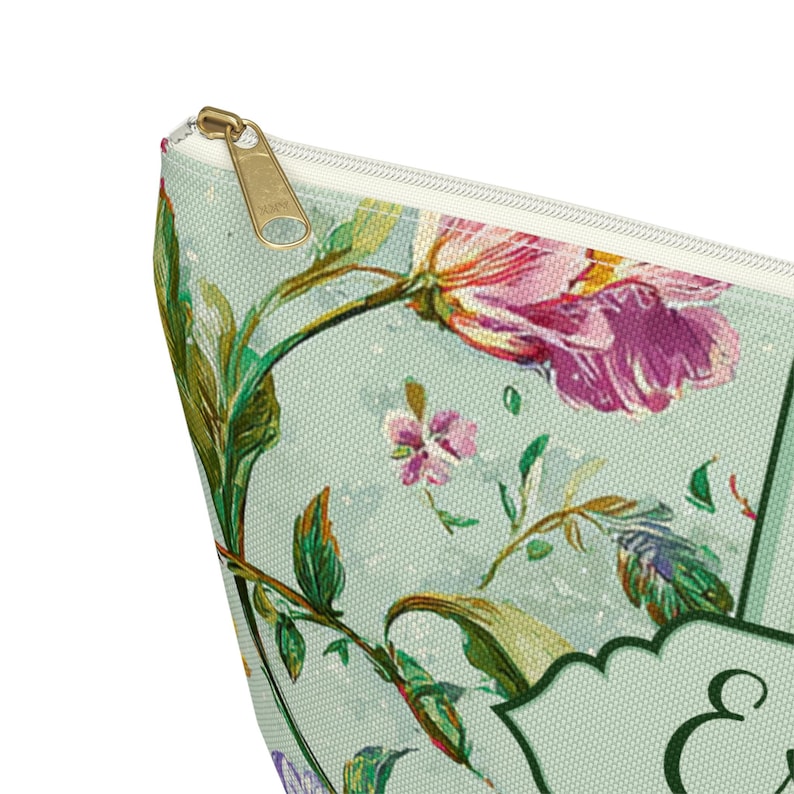 Heirloom Meadow Floral Mahjong Tile Bag Zubehör Tasche, Grüne Mah Jongg Tile Tasche Bild 7