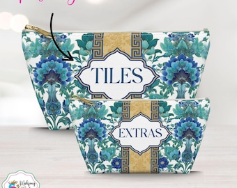 Turquoise Blue Mahjong Tile Bag Accessory Pouch | Mah Jongg Tile Bag | Mahj Accessory  | American Mahjong Dice Bag