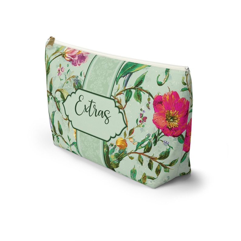 Heirloom Meadow Floral Mahjong Tile Bag Zubehör Tasche, Grüne Mah Jongg Tile Tasche Bild 4
