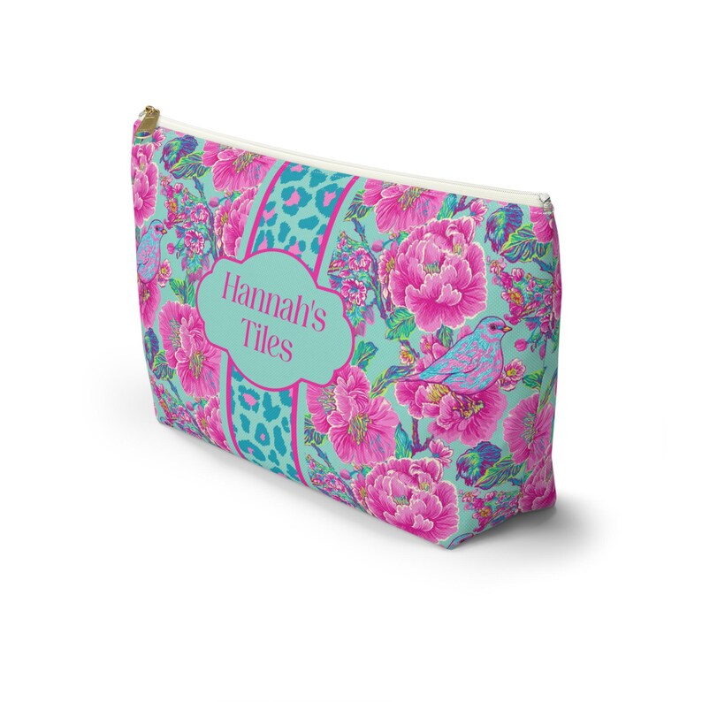 Mahjong Tile Bag for Mah Jong Gift Tile Storage Bag Game Night Bag, Mahjong Gift, Mahjong Tile Pouch, Tile Organizer, Birdie Blossom image 4