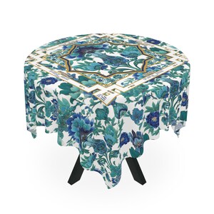Imperial Keepsake Blue Mahjong Tablecloth | Mahjong Rules Directions Design | Mahjong Instructions Table Cloth Decor | Mahjongg Charleston image 3