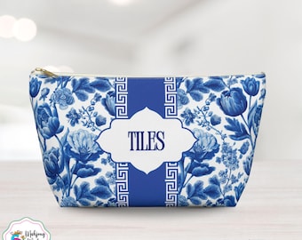 Borsa per tessere di Mahjong, regalo per Mahjong, borsa porta tessere blu toile per serate di gioco, regalo per Mahjong, astuccio per tessere di Mahjong, borse per Mahjong in stile Chinoiserie