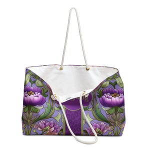 Bolsa de Mahjong Tiffany Amethyst, bolsa de fin de semana floral personalizada para fichas, accesorios con nombre personalizado, regalo para jugadores de Mahjong imagen 4