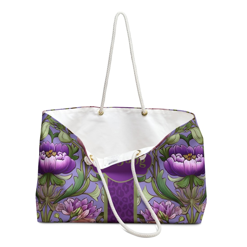 Bolsa de Mahjong Tiffany Amethyst, bolsa de fin de semana floral personalizada para fichas, accesorios con nombre personalizado, regalo para jugadores de Mahjong imagen 4
