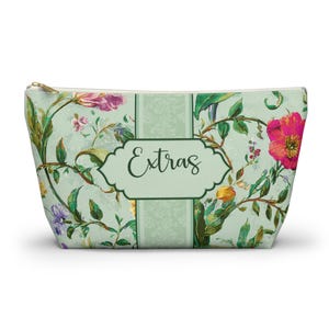 Heirloom Meadow Floral Mahjong Tile Bag Zubehör Tasche, Grüne Mah Jongg Tile Tasche Bild 2