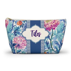 Peony Mahjong Tile Bag for Mah Jong Gift Tile Storage Bag Game Night Bag, Mahjong Gift, Mahjong Tile Pouch, Tile Organizer, Mahjong Bags image 2