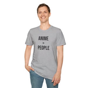 Anime &gt; People T-Shirt, Funny Otaku Tee, Minimalist Anime Shirt, Japanese Streetwear, Introvert Anime Lover Gift, Soft Cotton Tee