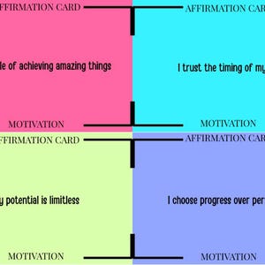 20 Motivational Affirmation Cards – Digital Download PNG | Daily Motivation | Inspirational Positive Quotes for Self Growth & Mindset Boost