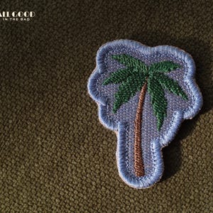 Palm Tree Embroidered Iron On Patch – Coastal Applique, Gift for Her