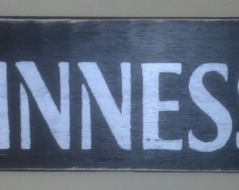 Primitive Guinness Sign W/Shamrock Accent