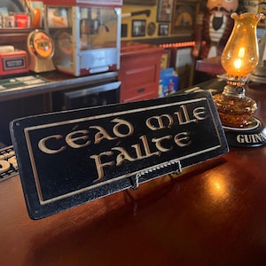 Céad Mile Fáilte (Gaelic Welcome) wood sign 4”x 12” distressed finish FREE SHIPPING