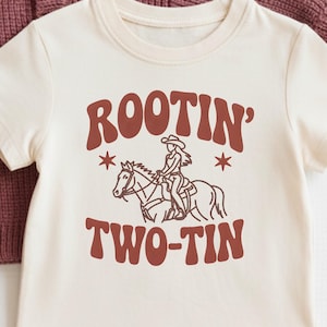Rootin Two-Tin Shirt | 2nd Birthday Rodeo Toddler Western Cowgirl T-shirt, Western Shirts for a Two Year Old Girl