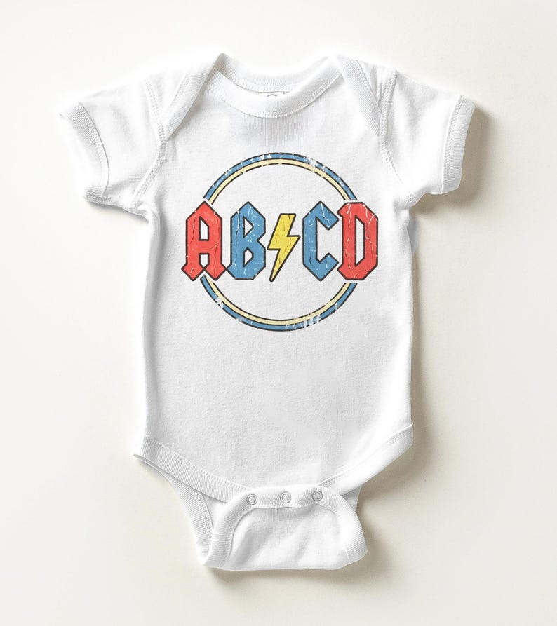 ABCD Rock Baby Onesie®® - Funny Alphabet Rockstar Bodysuit image 7
