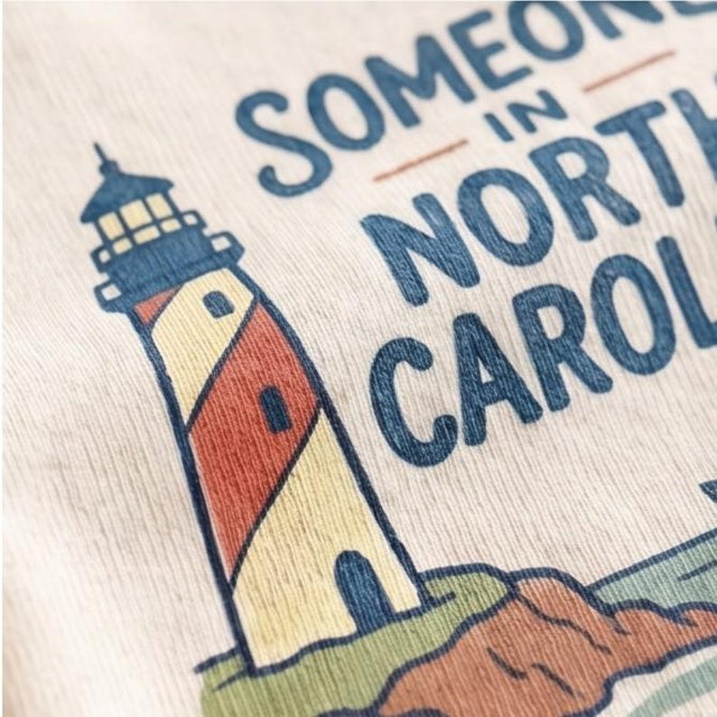 Someone In North Carolina Loves Me Baby Onesie® - Cute NC Lighthouse Bodysuit image 2