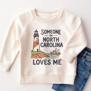 Someone In North Carolina Loves Me Baby Onesie® - Cute NC Lighthouse Bodysuit image 4