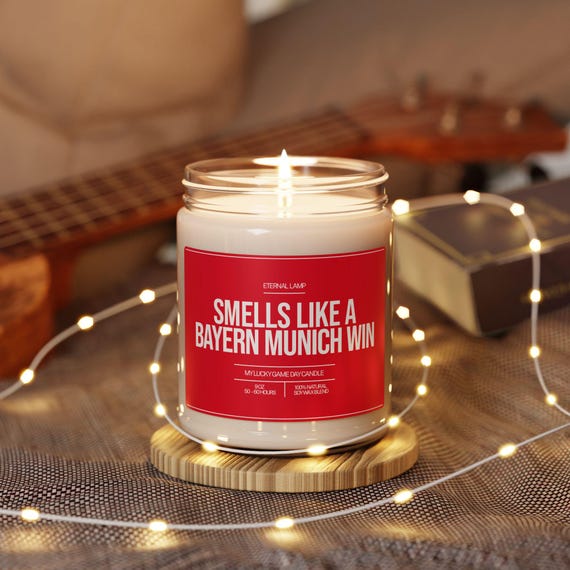 Riecht nach Bayern Win Kerze | Riecht nach Custom Candle | Bayern München Duftkerze | Glücks-Fußball-Kerze