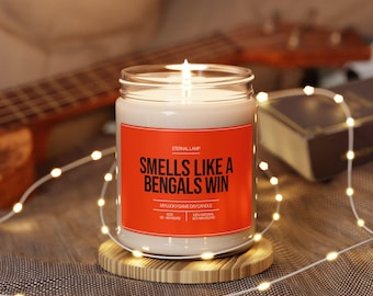 Smells Like a Cincinnati Bengals Win Candle | Smells like Custom Candle | Cincinnati Bengals Scented Candle | Lucky Football Candle