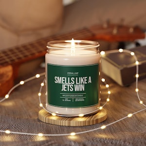 Riecht wie eine New York Jets Win Kerze | Riecht nach Custom Candle | New York Jets Duftkerze | Glücks-Fußball-Kerze