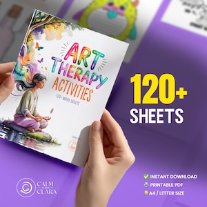 Plus de 120 feuilles d'exercices d'art-thérapie pour la santé mentale TCC Outils DBT, activités SEL, anxiété et soulagement du stress Teens Kids TherapyPDF