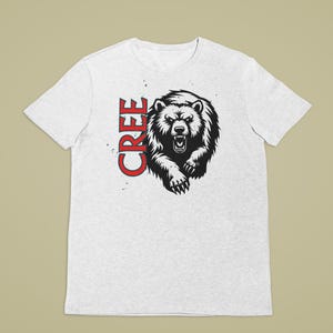 Cree Bear Graphic T-Shirt: Indigenous Pride, Native Warrior Spirit