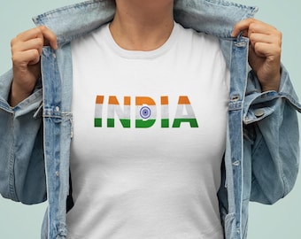 Maglietta con bandiera indiana • Tricolore Ashoka Chakra, Desi Pride