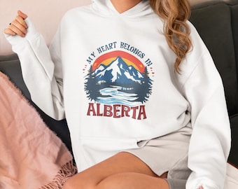 Alberta Mountain Hoodie, Kanada Stolz, Naturliebhaber Geschenk