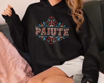 Paiute Hoodie | Indigenous Style Tribal Pullover | Native Inspired Unisex Sweatshirt | Southwest Pattern Gift