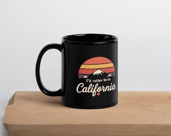 Kalifornien Sonnenuntergang Berg Becher, Retro Cali Kaffeetasse