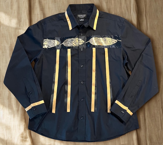 Ribbon Shirt, Powwow Regalia, Native American Ceremony Shirt, Indigenous Métis Clothing, Aboriginal Men Shirt, Native Grad, Gift for Him