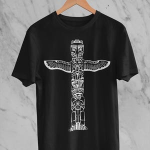 Indigenous Totem Pole T-Shirt: West Coast Native Design