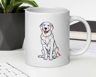 Golden Retriever Coffee Mug, Minimalist Dog Art