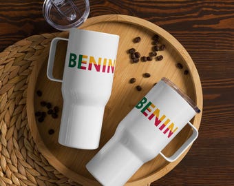 Benin Travel Mug, Afrocentric Art Cup, Cotonou Coffee Mug, West Africa Gift, Dahomey Pride, Black Excellence Mug, Diaspora Gift for Her