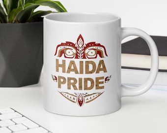 Kubek ceramiczny Haida Pride | Filiżanka do kawy z motywem sztuki rdzennych mieszkańców