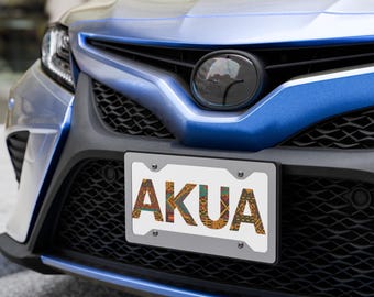 Akua-registreringsskylt, ghanansk namnpresent, onsdagsfödd Akan-namn, västafrikansk diasporapresent, fåfäng bilskylt, anpassad namnskylt