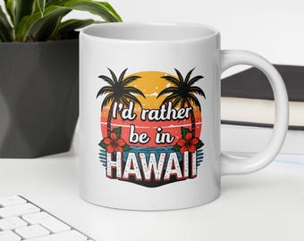 Hawaii Sunset Palm Tree Mug | Tropical Island Coffee Cup