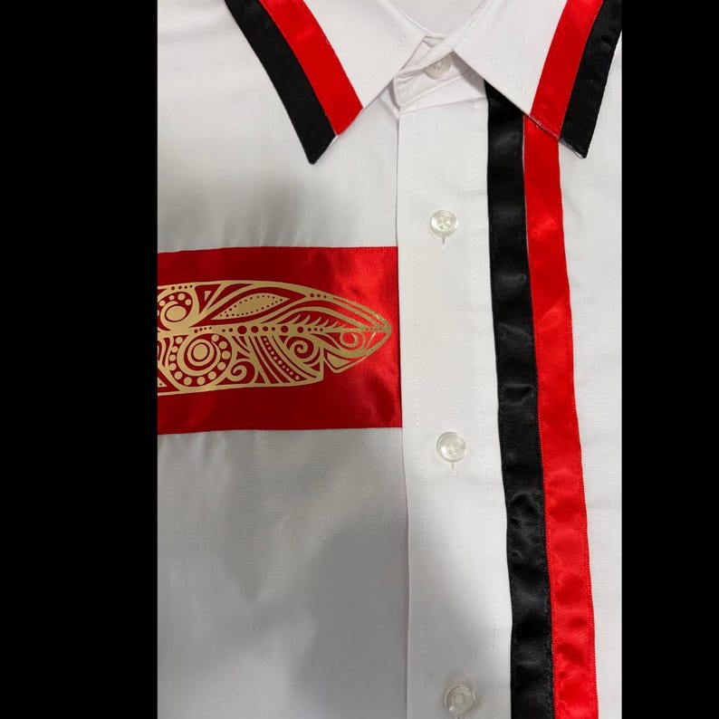 Ribbon Shirt, Native American Ceremony Shirt, Indigenous Powwow Tribal Clothing, Metis Graduation Shirt, American Indian Gift for Him image 7