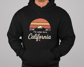 Sudadera con capucha California Sunset, sudadera retro de viaje por la Costa Oeste