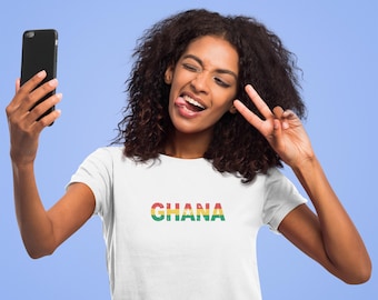 Ghana-t-shirt, topp med Ghanas flagga, ghanansk mammamode, västafrikansk skjorta, Accra-souvenir, västafrikansk flagga-t-shirt