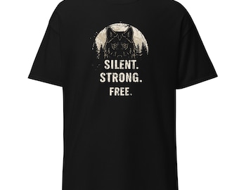 Camiseta con silueta de lobo / Camiseta con gráfico motivacional de vida silvestre