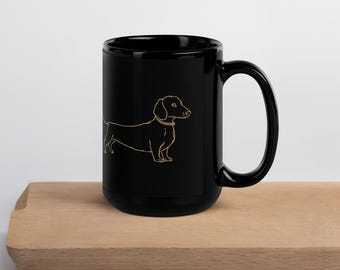 Tasse à café teckel, tasse Doxie, chien Weiner, tasse à hot-dog, chien Weenie, cadeau maman Daschund, tasse à café chien saucisse, cadeau papa amateur de Doxie