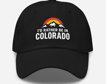 Gorra "Prefiero estar en Colorado" / Gorra con gráfico de las montañas de Colorado / Gorra para aventuras al aire libre / Gorra ajustable Colorado Pride