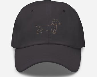 Dachshund Dad Hat – Minimalist Wiener Dog Line Art Cap