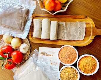 Authentic 100% Teff Injera | Ethiopian Gluten-Free Flatbread, Vegan, Baked in Ethiopia