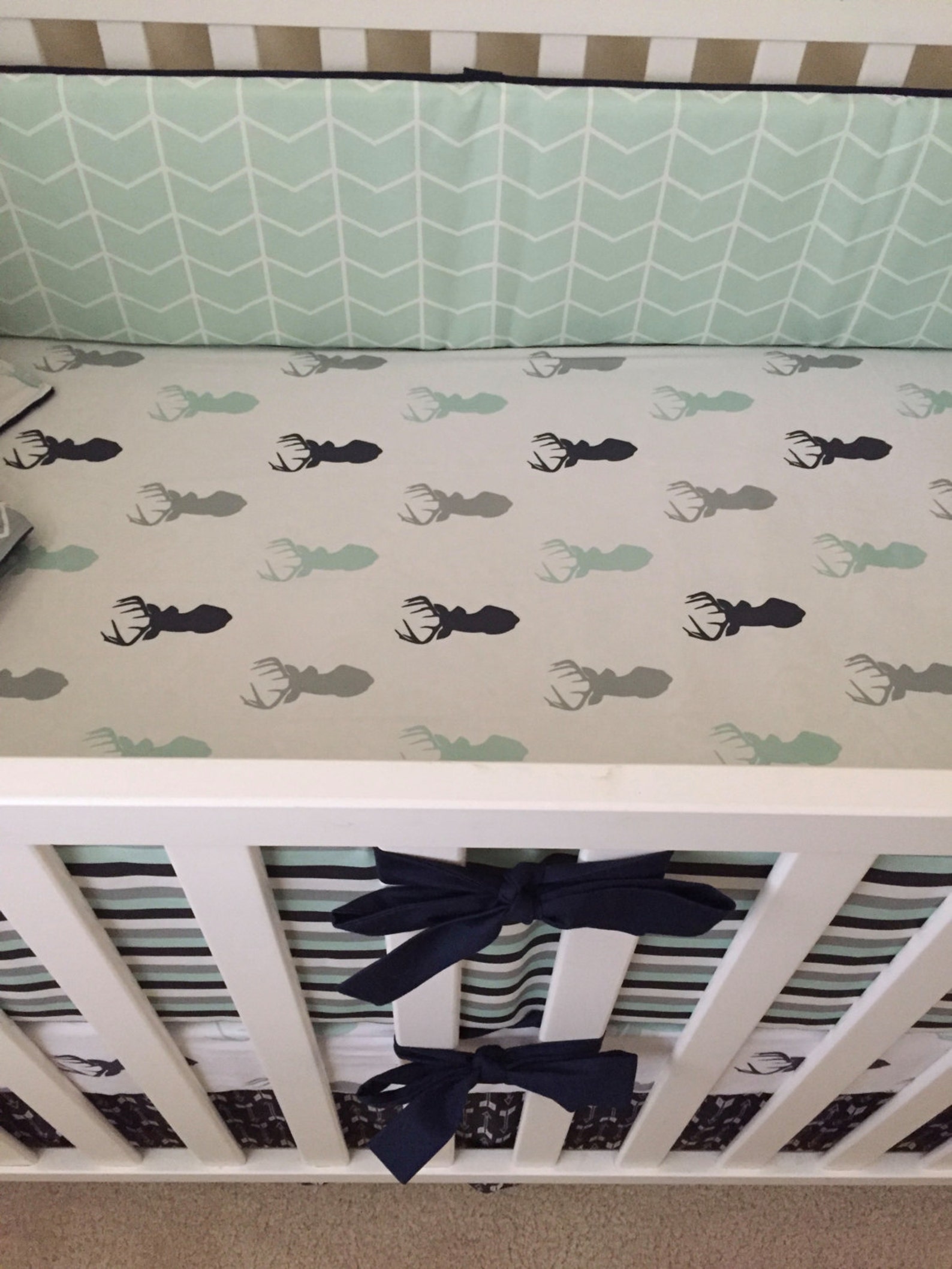 Deer Crib Bedding. Boy Crib Bedding. Woodland Baby Bedding. Etsy