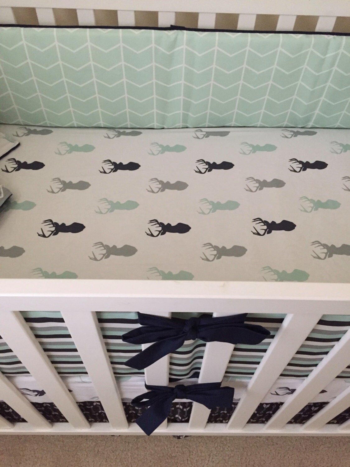 Deer Crib Bedding. Boy Crib Bedding. Woodland Baby Bedding. Etsy