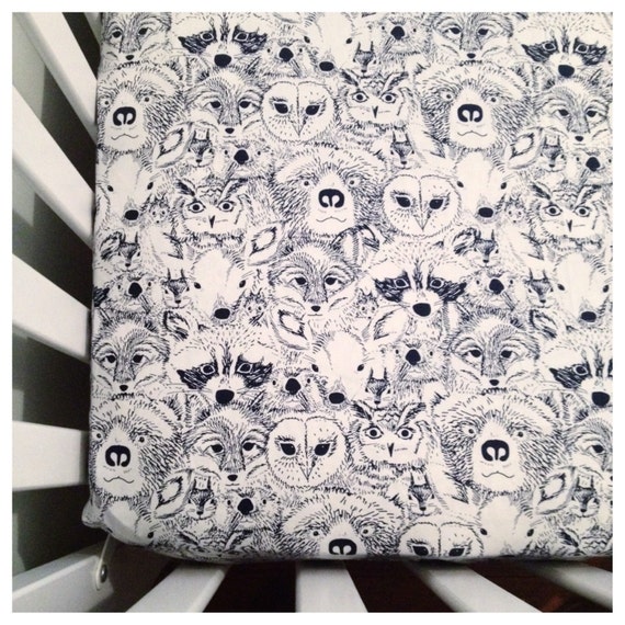 Fitted Crib Sheet Woodland Animals Sheet Gender Neutral Crib Etsy