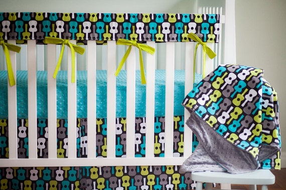 guitar crib bedding
