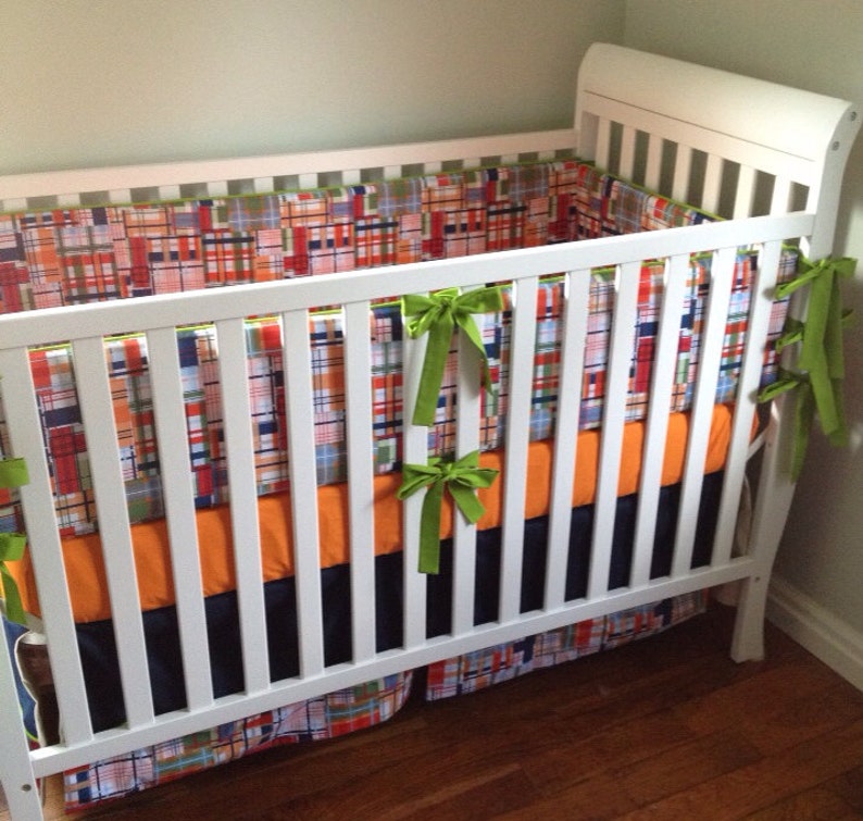 Plaid Crib Bedding. Boy Baby Bedding. Preppy Nursery Decor. Etsy